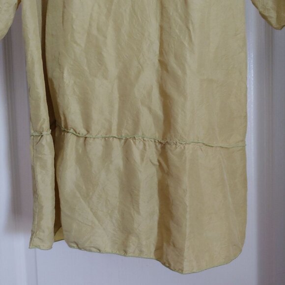 Whispers VTG Carole Dolighan Chartreuse 100% Silk Kimono Jacket S/M - Picture 10 of 14